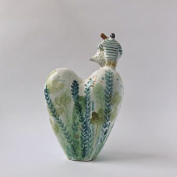 Lovers in Bloom Heart Couple Majolica