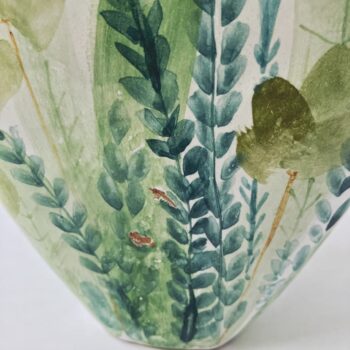 Lovers in Bloom Heart Couple Majolica