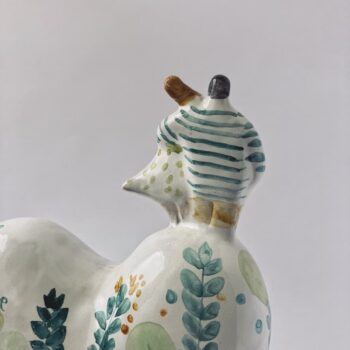 Lovers in Bloom Heart Couple Majolica